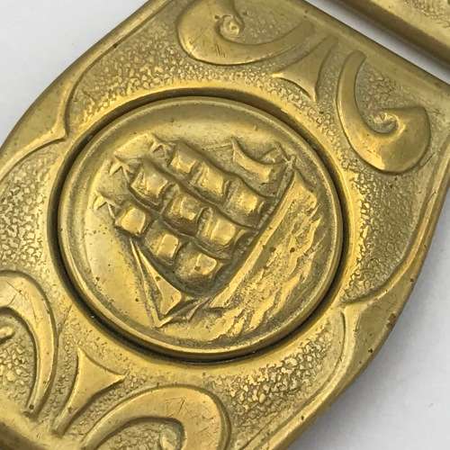 Vintage Brass Martin ships motif belt buckle