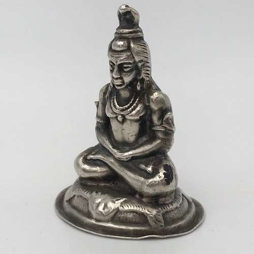 Vintage Silver Hindu god idol figurine - marked T100 - weighs 37,5g