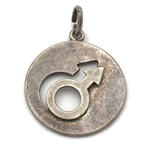 Sterling Silver Male symbol pendant - weighs 4,6g