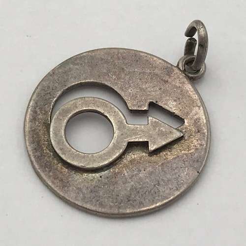 Sterling Silver Male symbol pendant - weighs 4,6g