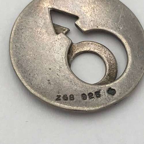 Sterling Silver Male symbol pendant - weighs 4,6g