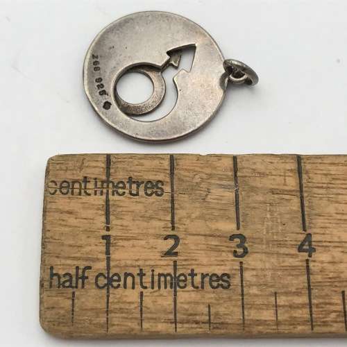 Sterling Silver Male symbol pendant - weighs 4,6g