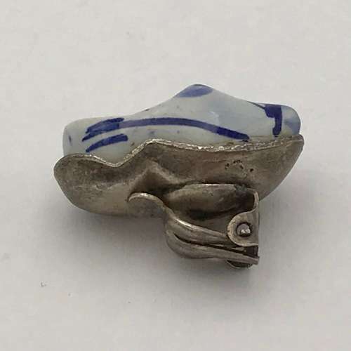 Pair of Delft clogs clip-on earrings