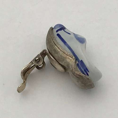 Pair of Delft clogs clip-on earrings