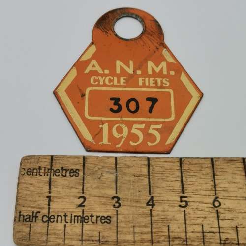 1955 A.N.M Cycle license for bicycle #307