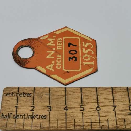 1955 A.N.M Cycle license for bicycle #307