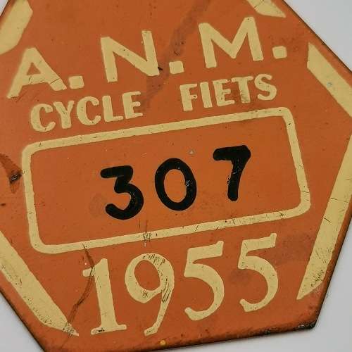 1955 A.N.M Cycle license for bicycle #307