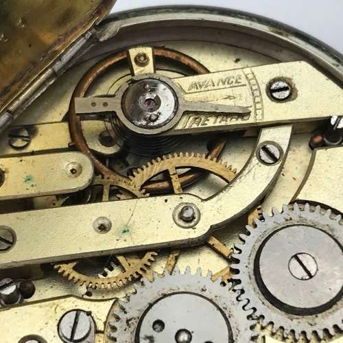 Antique silver pocket watch with horse motif - Working
