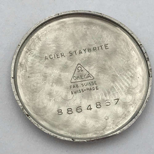 1935 Omega ladies watch - working - strap lug broken - serial 8302817 - engraved backplate - 2cm