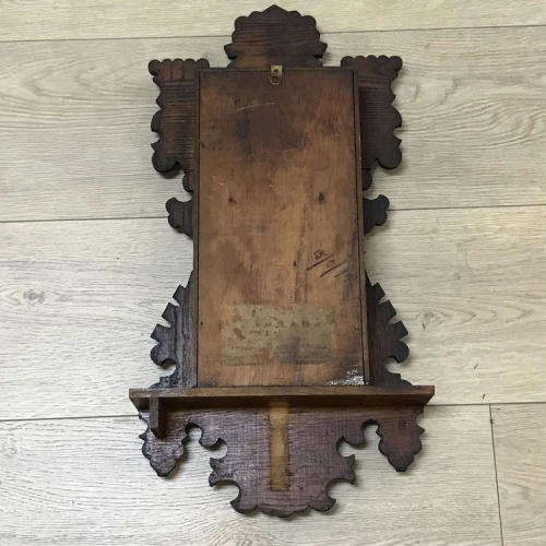 Antique Ansonia wall clock with beautifully decorated door
