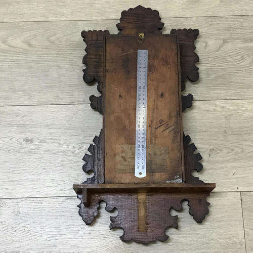 Antique Ansonia wall clock with beautifully decorated door