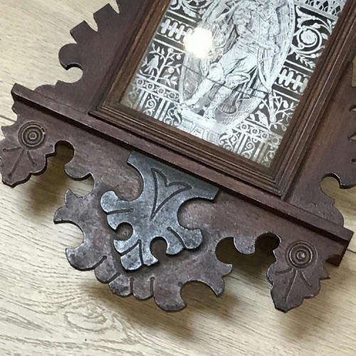 Antique Ansonia wall clock with beautifully decorated door