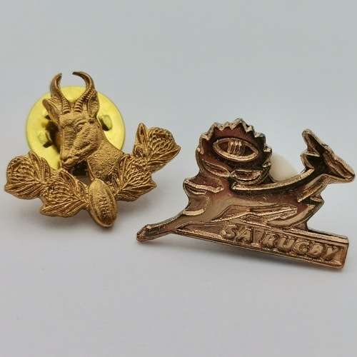 Pair of SA Rugby pin badges