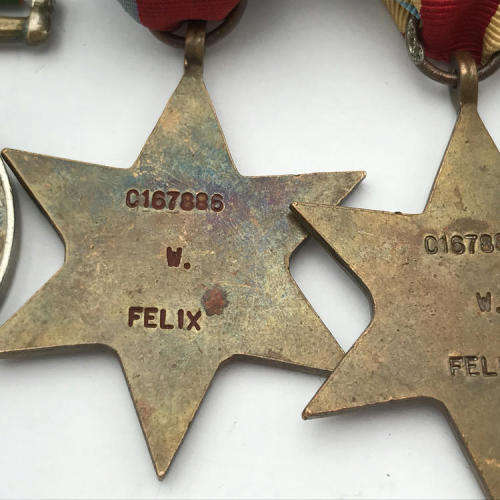 Set of 6 WW2 medals issued to C167886 W. Felix