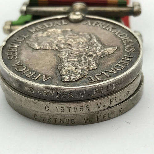 Set of 6 WW2 medals issued to C167886 W. Felix