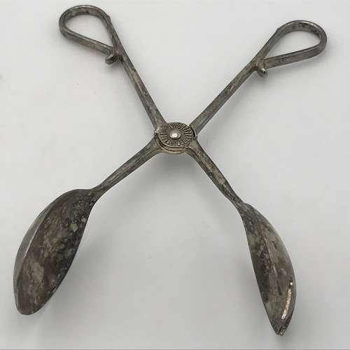 Vintage silver plated salad tongs