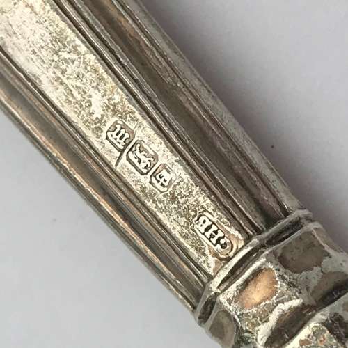 Set of 6 Antique Leverly Bros. butter knives Hallmarked silver handles