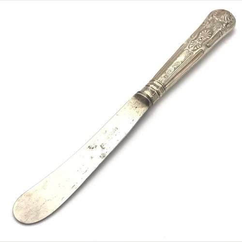 Set of 6 Antique Leverly Bros. butter knives Hallmarked silver handles