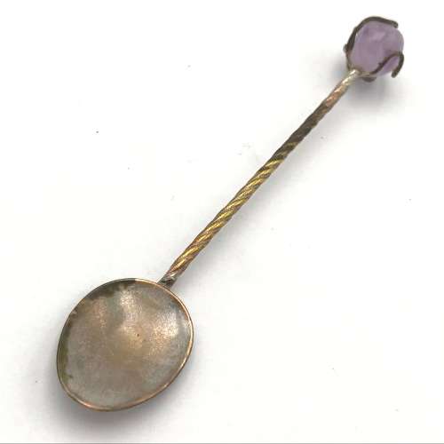 Set of 6 coffee spoons with semi precious stones
