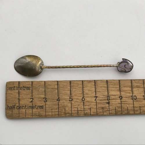 Set of 6 coffee spoons with semi precious stones