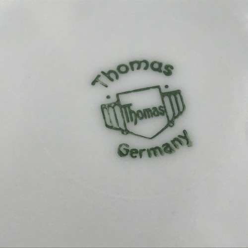 Vintage Thomas Germany porcelain plate with silver plated trimming