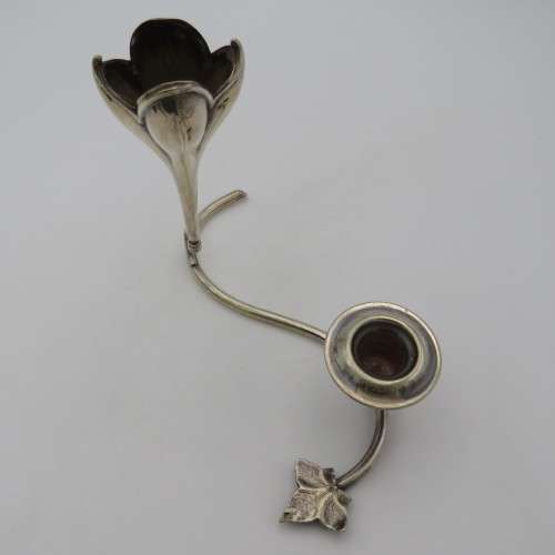Vintage silverplated candle stick with flower vase