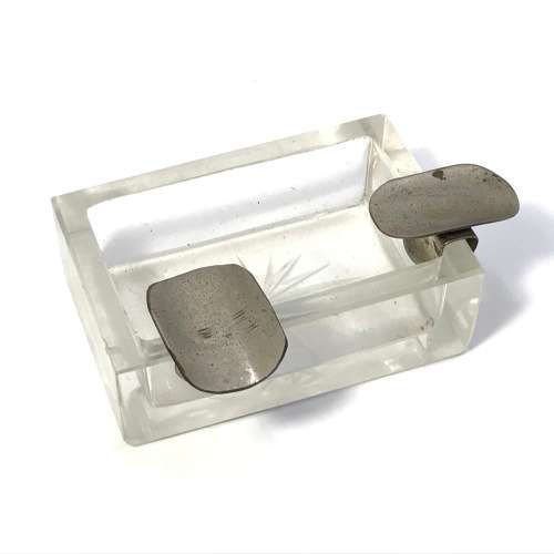 Vintage lead glass ashtray - adjustable