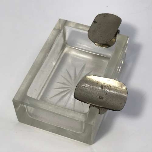 Vintage lead glass ashtray - adjustable