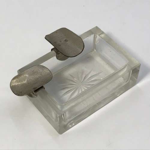 Vintage lead glass ashtray - adjustable
