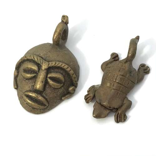 Lot of 7 vintage brass castings - Ashanti Tribe - lost wax method