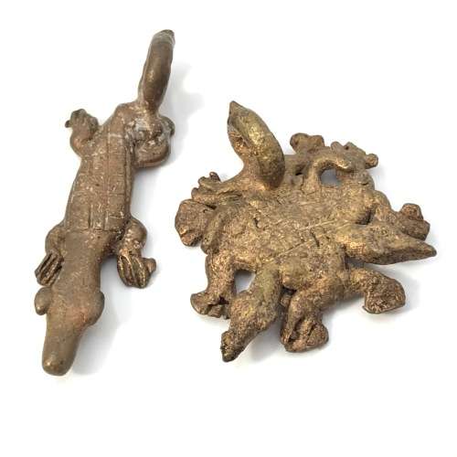 Lot of 7 vintage brass castings - Ashanti Tribe - lost wax method