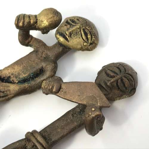 Lot of 7 vintage brass castings - Ashanti Tribe - lost wax method