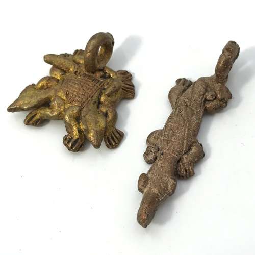 Lot of 7 vintage brass castings - Ashanti Tribe - lost wax method