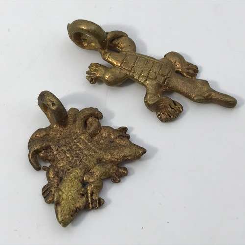 Lot of 6 vintage brass castings - Ashanti Tribe - lost wax method