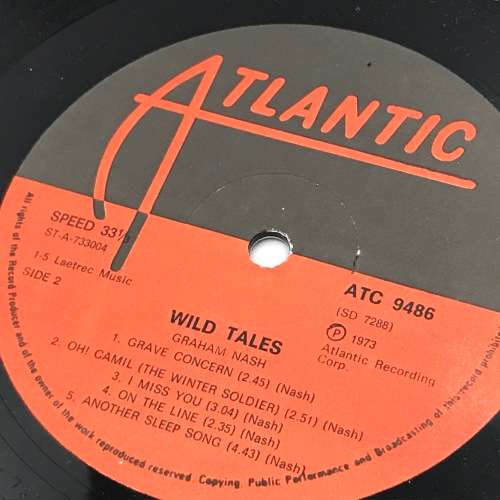 Graham Nash Wild Tales ATC 9486 Atlantic 1973 Rock - good condition