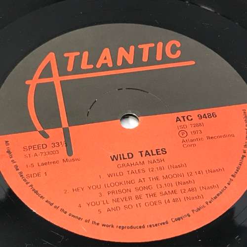 Graham Nash Wild Tales ATC 9486 Atlantic 1973 Rock - good condition