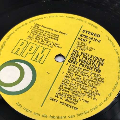 Gert Potgieter Die Veelsydige RPM 5012-5 Stereo 1969 record in excellent condition - 33 1/3 rpm