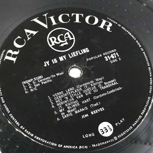 Jim reeves Afrikaans Record RCA 31-671 - Jy is my liefling - scarce and in excellent condition