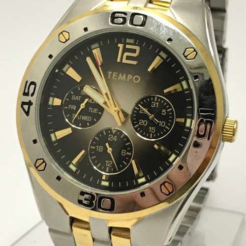 Tempo Quartz mens watch - working