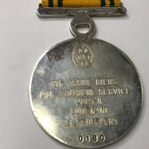 Set of SA Prison Service medals issued to Major J.L. Scheepers