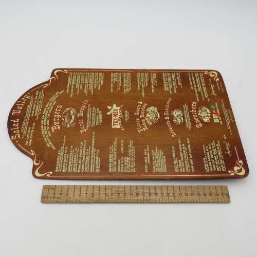 Vintage Colorado Spur Kathu wooden menu - Spur Burger R10,95