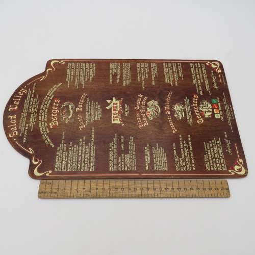 Vintage Colorado Spur Kathu wooden menu - Spur Burger R11,95