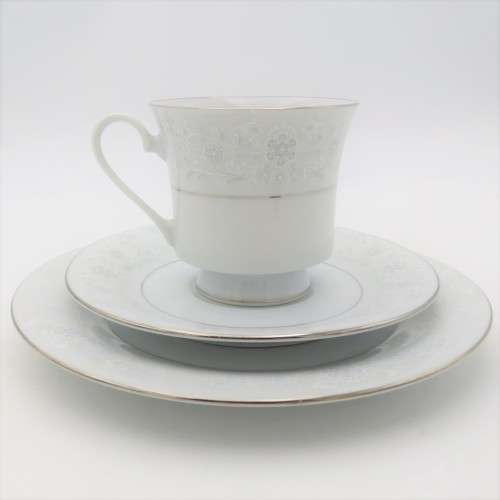 Crown Ming Fine China porcelain trio