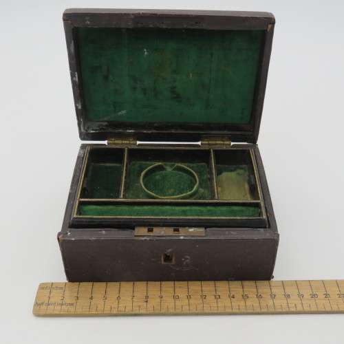 Antique jewellery case with pocketwatch holder - No lock