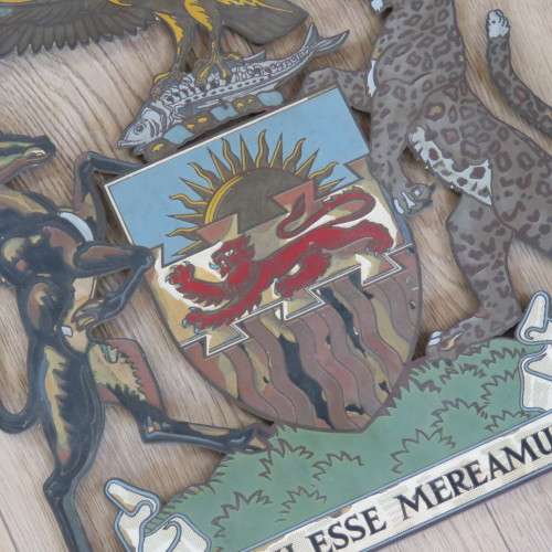 Vintage Rhodesia and Nyasaland brass plaque - Size 40 x 38 cm