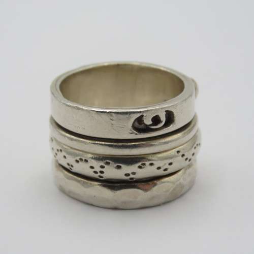 Sterling silver custom design ring - Weighs 17,9 g - See picture for size