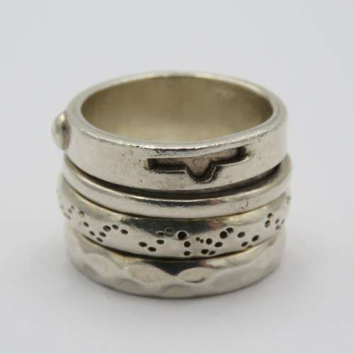 Sterling silver custom design ring - Weighs 17,9 g - See picture for size