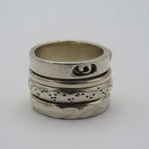 Sterling silver custom design ring - Weighs 17,9 g - See picture for size