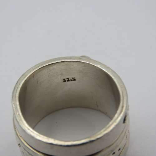 Sterling silver custom design ring - Weighs 17,9 g - See picture for size