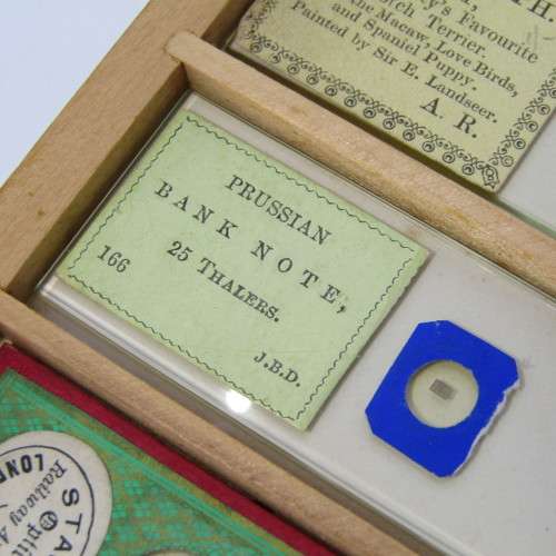 Lot of more 80 microscope slides - most made in the period 1867 - 1880 - in presentation box